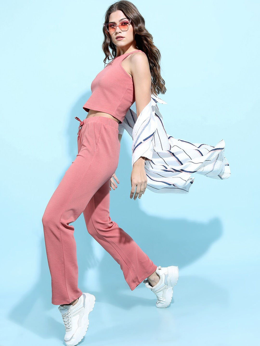 Berrylush - Top with Trouser - Top with Trousers - Rose - - 11f3a51a-056a-4980-80cf-2c3d6d0ee5e61647343062727ClothingSet6