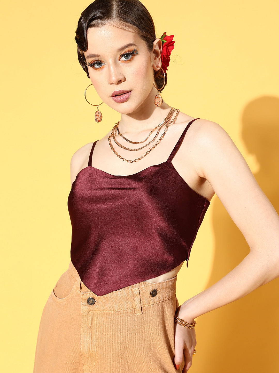 Berrylush - Scarf Top - Color/ Custom Image Swatches - Maroon - 00d6e68a-a604-4599-8b75-23d56d4bdd031648555772097-Berrylush-Women-Maroon-Hanky-Hem-Solid-Cami-Top-724164855577-1_4264269f-6d3a-43e7-927b-380437255ac7