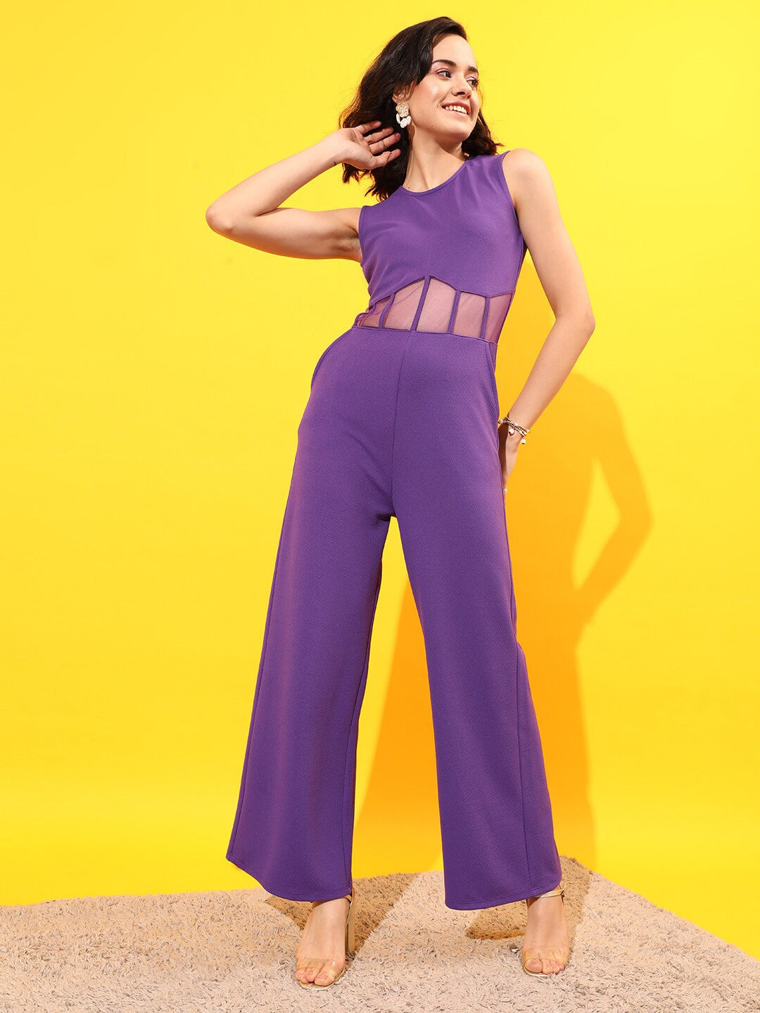 Berrylush - Jumpsuit - Round Neck Basic Corset Jumpsuit - Purple - 2059276a-be4a-4183-a6a2-691dbc5b73541676115571828Jumpsuit1