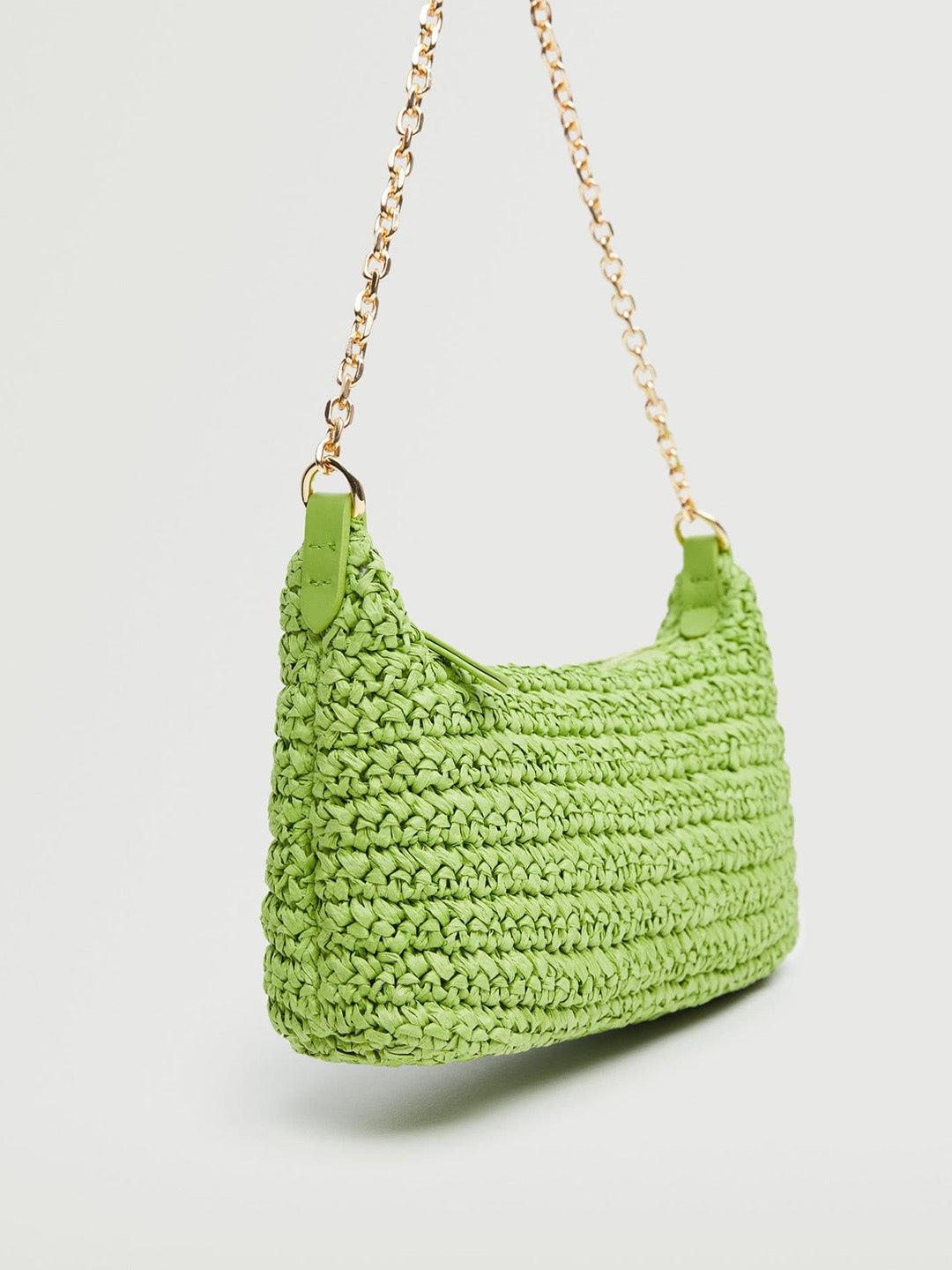 MANGO - Handbag - Basket Woven Shoulder Bag - Green - 3823fba0-0069-4c6a-98d4-ab55bf4b38381665550299869MANGOWomenGreenSelfDesignStructuredShoulderBag3