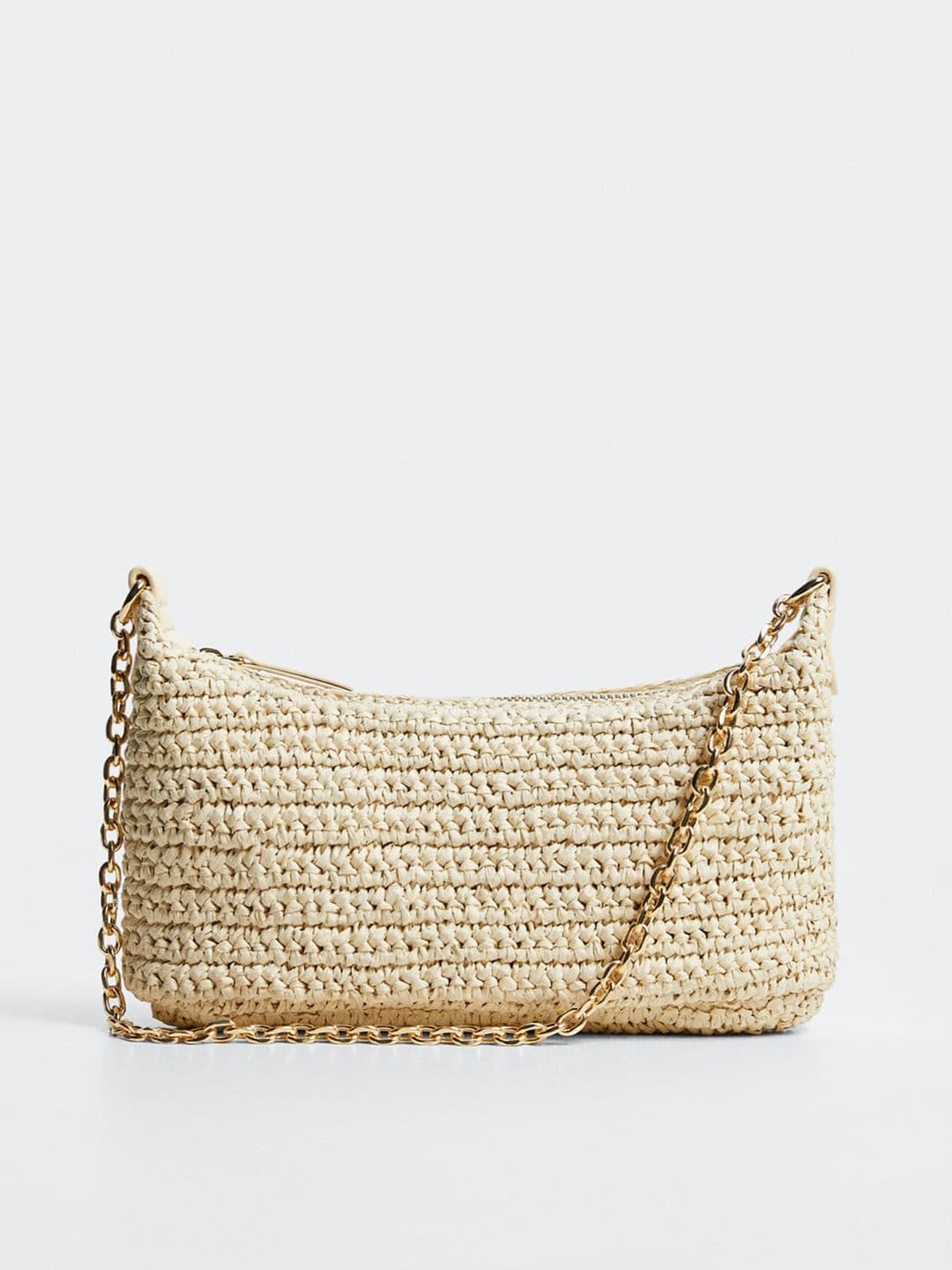 MANGO - Handbag - Basket Woven Shoulder Bag - Creme - 4adcd761-73f4-42e3-80d9-d41d1d32a5c81668427395155-MANGO-Beige-Basket-Woven-Design-Structured-Baguette-Shoulder-2