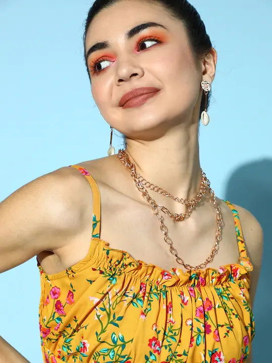 Berrylush - Twisted Crop Top - Floral Frilled Top - Yellow - 5497e30e-e4af-4d55-8432-a3dbc3cd1f9b1646198560040-UF-Women-Tops-7841646198559571-3