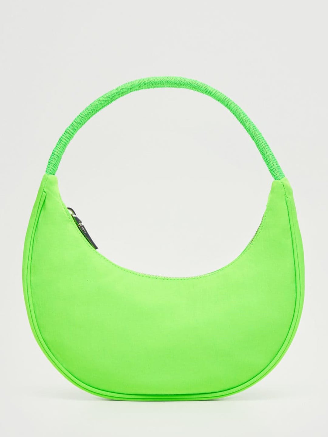 MANGO - Handbag - Half Moon Style Baguette Bag - Green - 7985c99d-10b5-4592-b1af-a9d891ef23a21668426330968-MANGO-Neon-Green-Solid-Half-Moon-Baguette-Bag-24716684263306-2