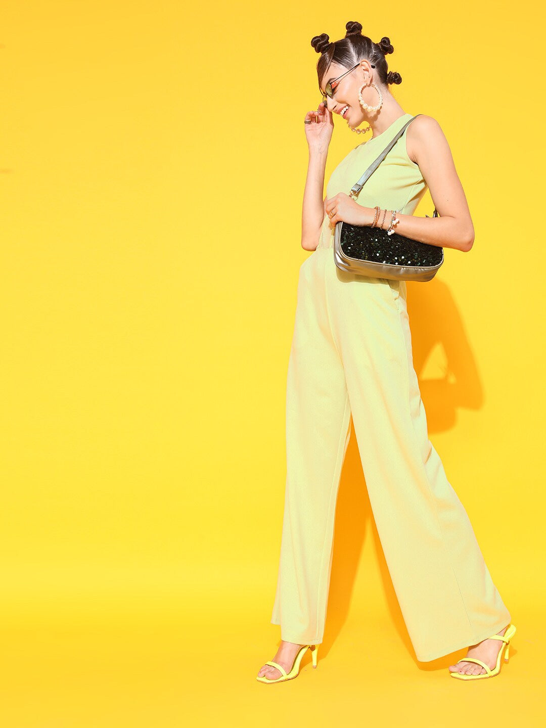 Berrylush - Jumpsuit - Round Neck Basic Corset Jumpsuit - Lime - 7f39ac4d-0e13-47e4-9e0d-8b7f8666afd31654257525825STREET9LimeGreenBasicJumpsuit5