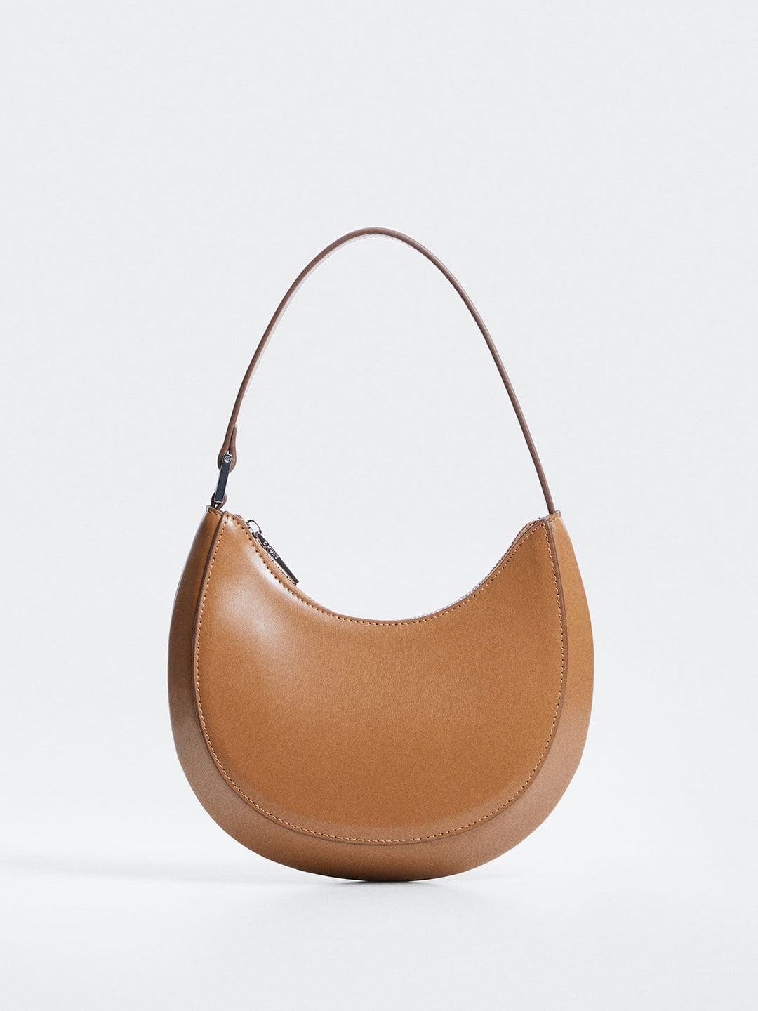 Mango patent estropean leather baguette bag