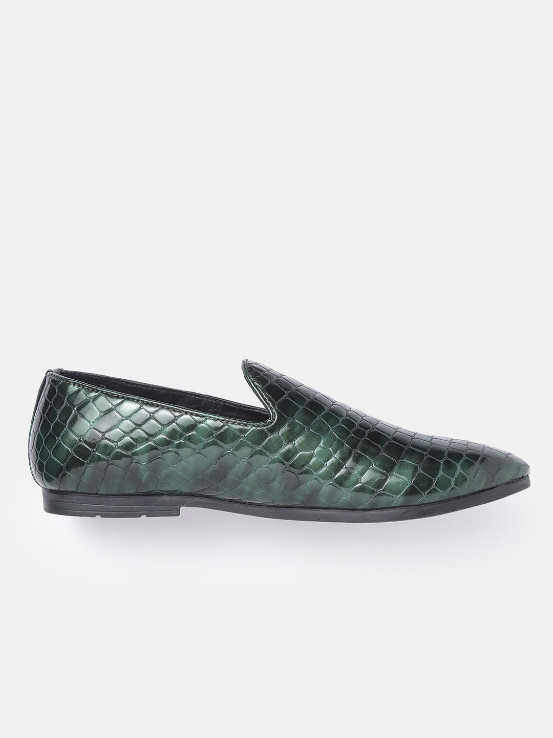 Mango - Shoes - Men PU Slip-Ons - Green - d35ef3f0-16a6-457b-bce1-4bf854a76b831640758344510-House-of-Pataudi-Men-Green-Textured-PU-Slip-Ons-575164075834-2