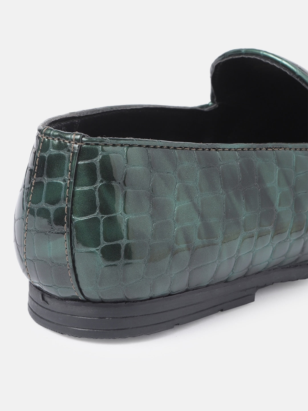 Mango - Shoes - Men PU Slip-Ons - Green - d9dae9c8-bd0d-48f3-ac22-6b794d0eb3931640758344489-House-of-Pataudi-Men-Green-Textured-PU-Slip-Ons-575164075834-4