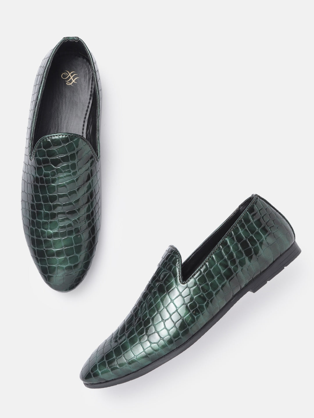 Mango - Shoes - Men PU Slip-Ons - Green - df49cb23-e6dd-4a32-8ed2-86e07e2ba9621640758344520-House-of-Pataudi-Men-Green-Textured-PU-Slip-Ons-575164075834-1