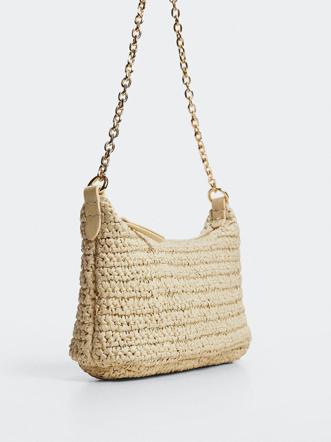 MANGO - Handbag - Basket Woven Shoulder Bag - Creme - ea2ee9ea-5e2b-4eb7-b47d-8b990d747f5d1668427395141-MANGO-Beige-Basket-Woven-Design-Structured-Baguette-Shoulder-3