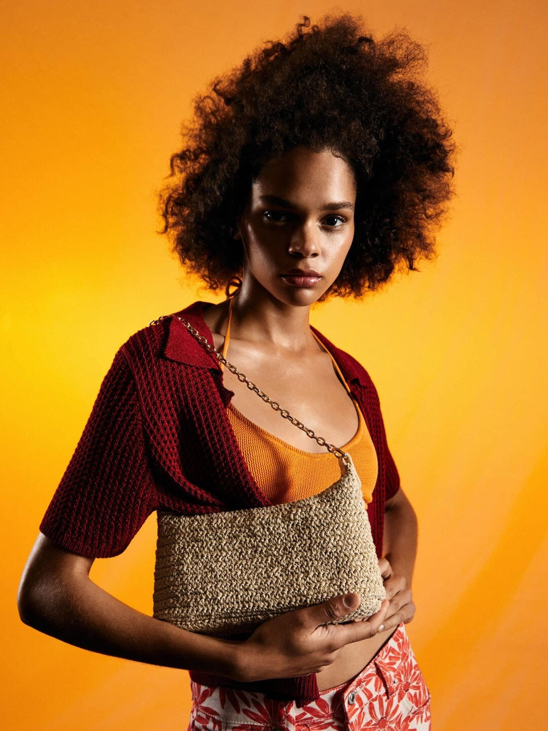 MANGO - Handbag - Basket Woven Shoulder Bag - Creme - fec2099c-3937-4c42-bea9-a81730aad75e1668427395096-MANGO-Beige-Basket-Woven-Design-Structured-Baguette-Shoulder-6