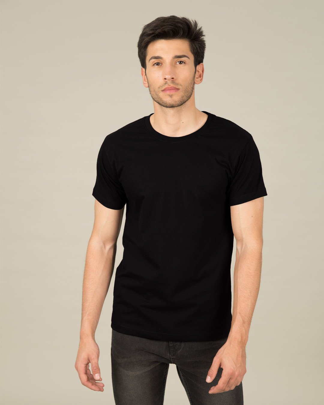 StarApps - Tshirts - 100% Cotton Blank T-shirts - for him Jet Black - jet-black-half-sleeve-t-shirt-men-s-plain-t-shirts-106-1560838106