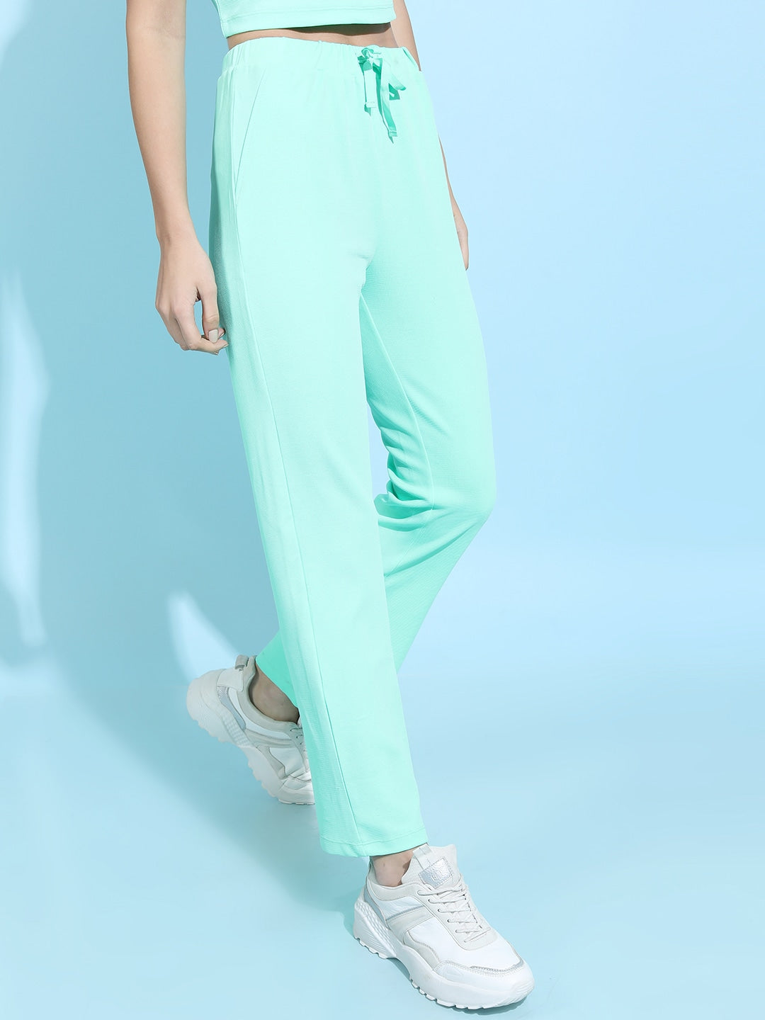 Berrylush - Top with Trouser - Top with Trousers - Green - - fc4a5d9b-fb26-48b9-9973-cc098e0edaf21654097370118-Tokyo-Talkies-Women-Gorgeous-Green-Solid-Top-with-Trousers-8-6