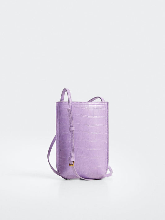 Mlouye - Sling bag - Lavender Textured Sling Bag - Onesize - 40f451dd-e3b9-4b45-9c63-1324eb806c141676877433507-MANGO-Women-Lavender-Textured-Structured-Sling-Bag-628167687-1