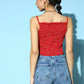 Berrylush - Twisted Crop Top - Floral Frilled Top - Red - 6e7e733d-f3c0-4c83-8df5-876b5f1aee3d1646197520148-UF-Women-Tops-7631646197519683-5