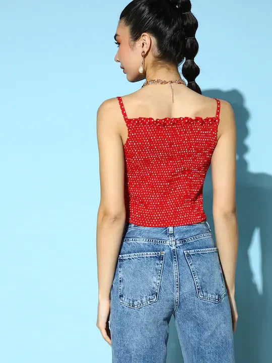 Berrylush - Twisted Crop Top - Floral Frilled Top - Red - 6e7e733d-f3c0-4c83-8df5-876b5f1aee3d1646197520148-UF-Women-Tops-7631646197519683-5