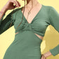 Berrylush - Dress - Solid Cut-Outs Bodycon Dress - Green - b8606184-4fb1-4d69-8323-0d8c608dcd761673439420818-ANVI-Be-Yourself-Women-Dresses-3631673439420325-4