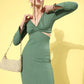 Berrylush - Dress - Solid Cut-Outs Bodycon Dress - Green - bffdc3c9-293a-478a-941e-500e3c6d96131673439420856-ANVI-Be-Yourself-Women-Dresses-3631673439420325-1