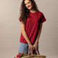 StarApps - Tshirts - 100% Cotton Blank T-shirts - for her Strong Red - bold-red-boyfriend-t-shirt-women-s-plain-boyfriend-t-shirts-170465-1530354183
