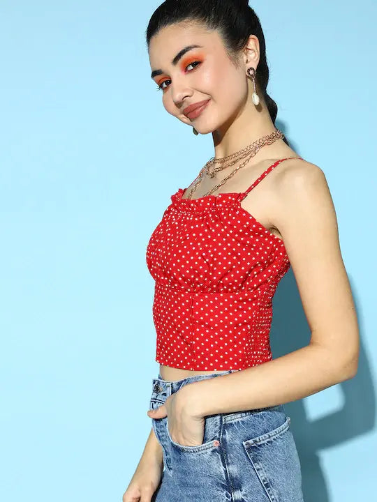 Berrylush - Twisted Crop Top - Floral Frilled Top - Red - f73cec5a-fcbe-4f69-83be-691bccdbaf231646197520169-UF-Women-Tops-7631646197519683-4