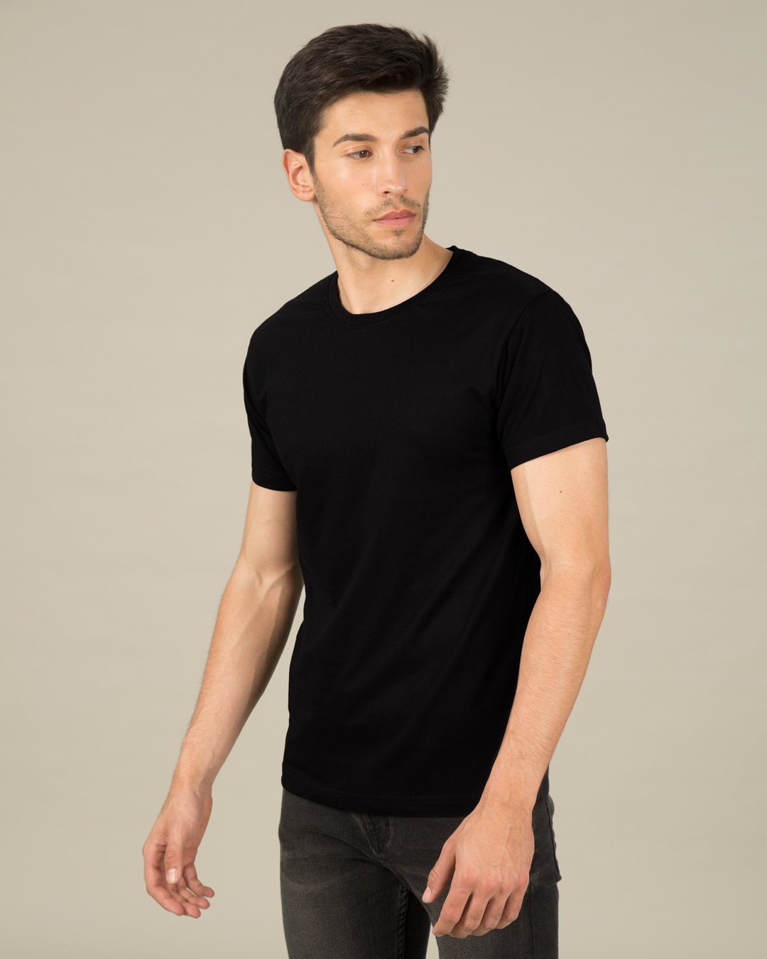 StarApps - Tshirts - 100% Cotton Blank T-shirts - for him Jet Black - jet-black-half-sleeve-t-shirt-men-s-plain-t-shirts-106-1560838109